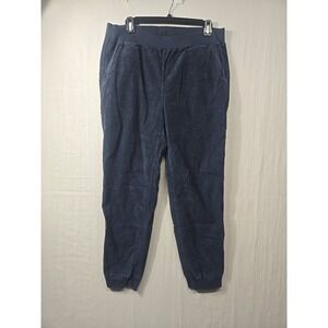 Faherty Blue Corduroy Jogger Pants Women's Size Med Pull On Tapered Leg‎ Elastic